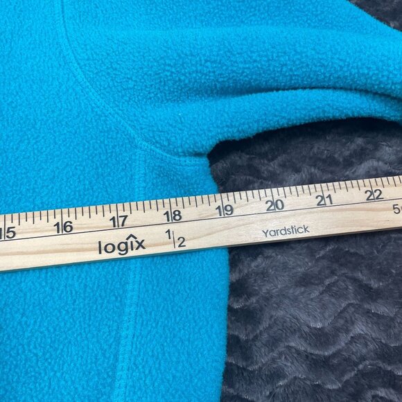 L.L.Bean Womens Full-Zip Turquoise Fleece Jacket Size L 14-16 Lightweight Warm O - Picture 10 of 10